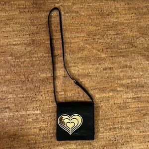 Jonathan Adler Black Vera Heart Crossbody Purse